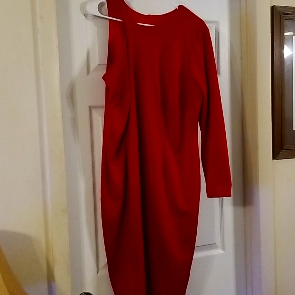 Monif C One Sleeve Dress